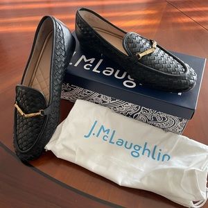 J. McLaughlin Black Dillon Basket Weave Loafer